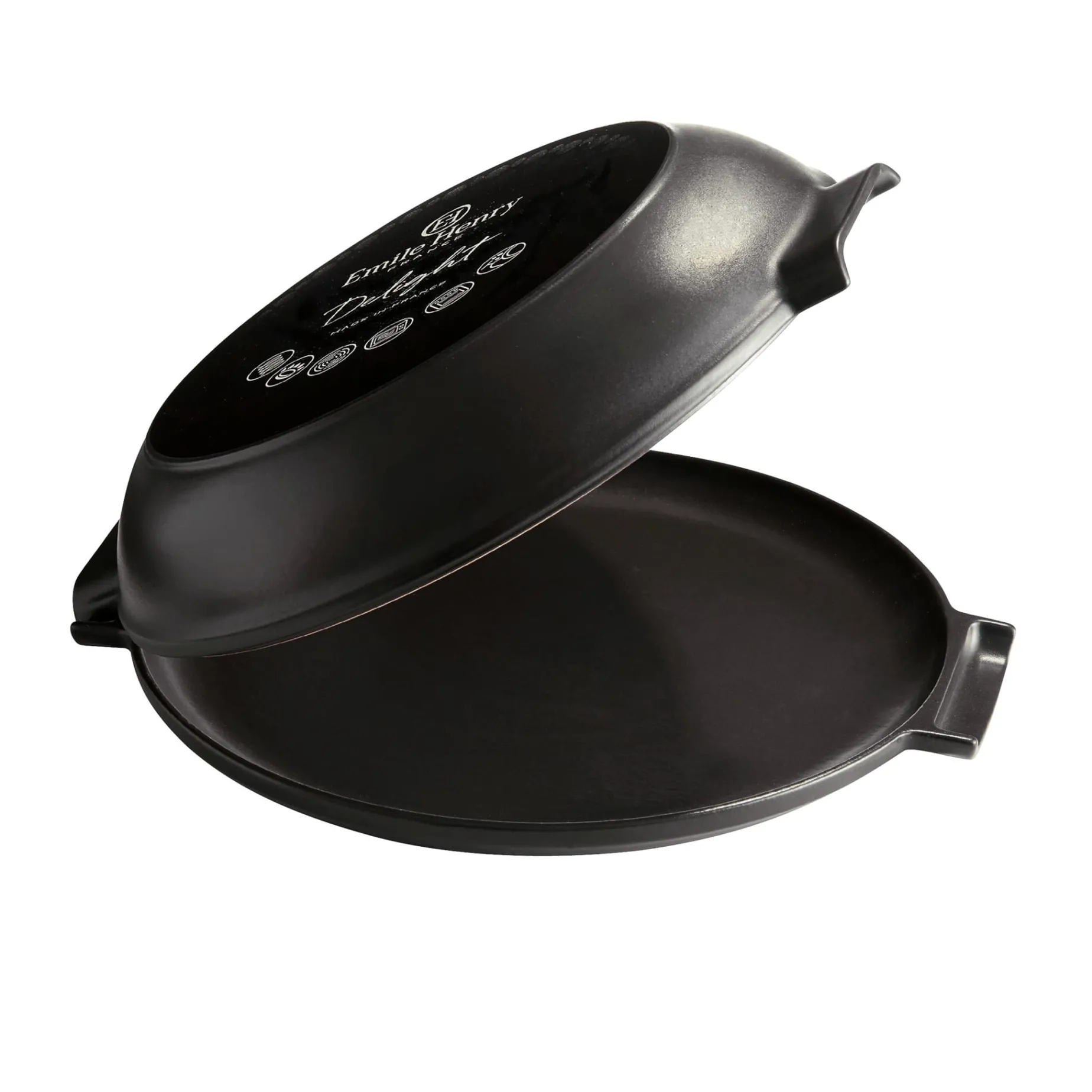 Emile Henry Delight Black Ceramic Induction Tarte Tatin Set, 32.5cm