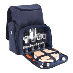Escapade Navy Picnic Backpack, 4 Person