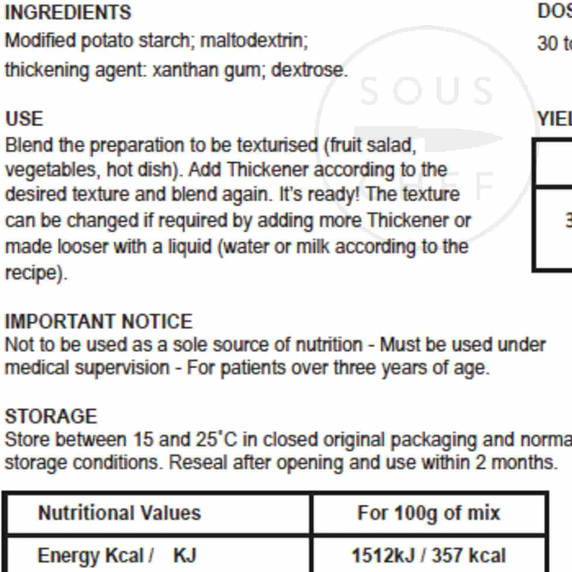 Essential Cuisine Nutrisis Thickener, 1kg