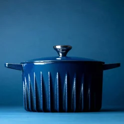 FIREUP Blue Cast Iron Dutch Oven, 26cm
