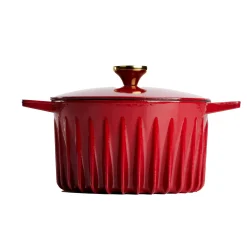 FIREUP Red Cast Iron Dutch Oven, 26cm