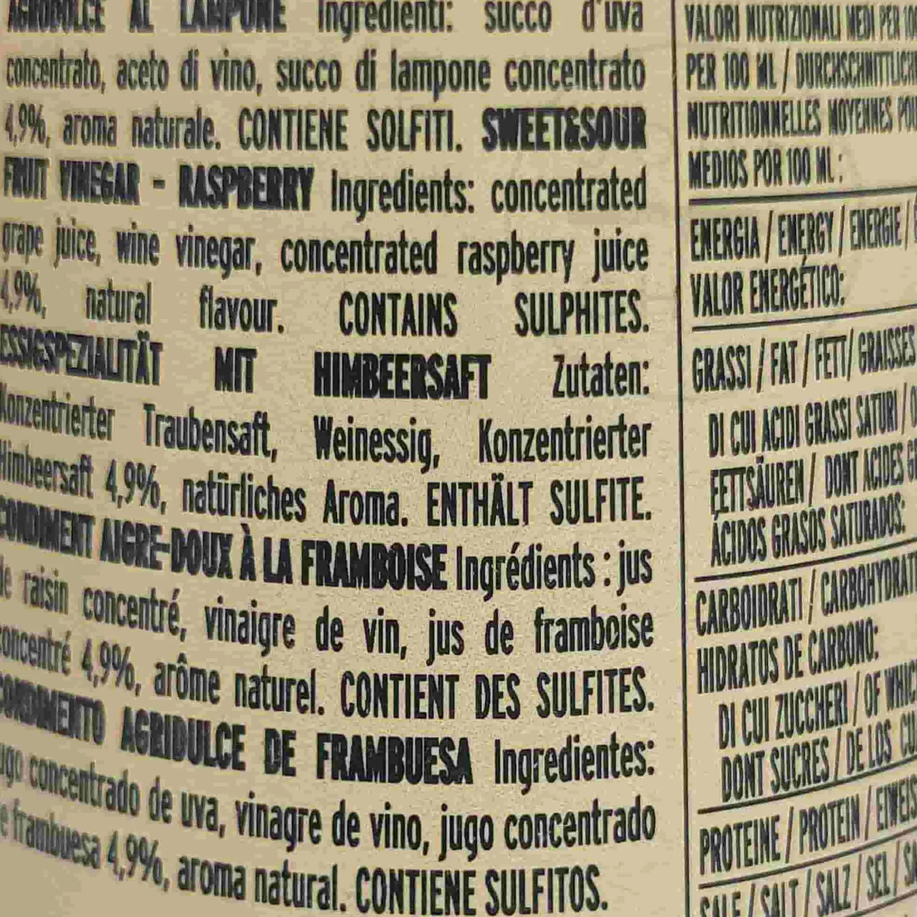 Giusti Sweet and Sour Raspberry Condiment, 250ml