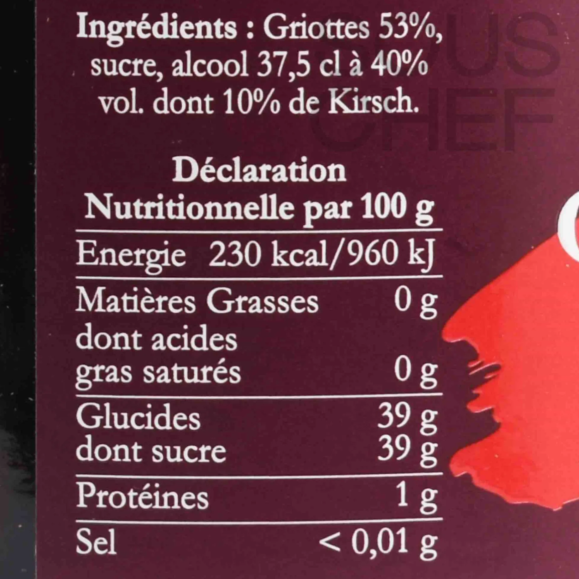 Griottines (15%), 1 litre