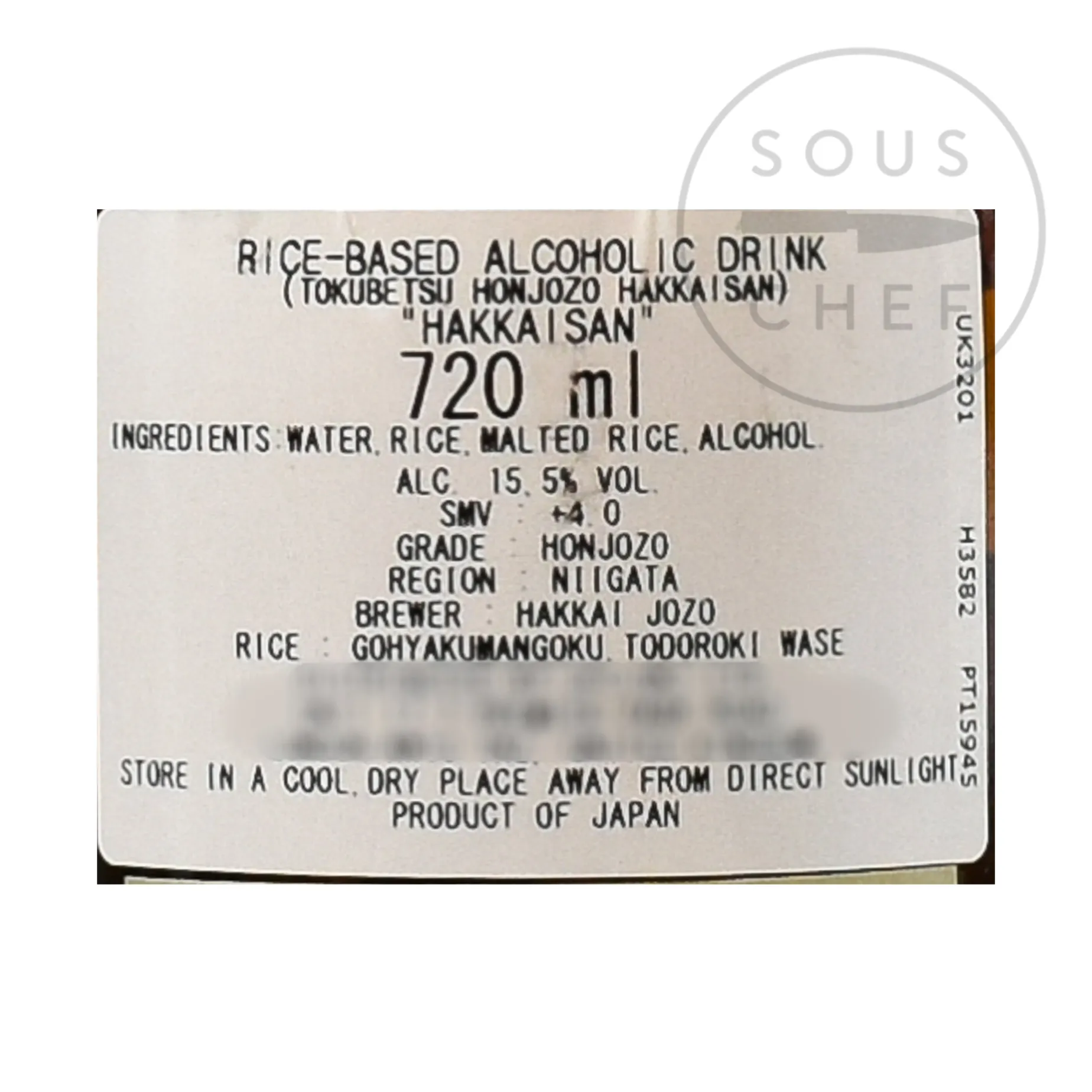 Hakkaisan Tokubetsu Honjozo Sake, 720ml