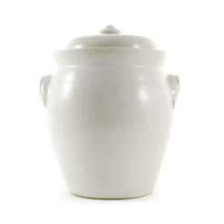 Handmade Stoneware Fermenting Crock in White 4.5 litre