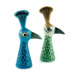 Hannah Turner Set of 2 Peacock Salt & Pepper Shakers, 11.5cm