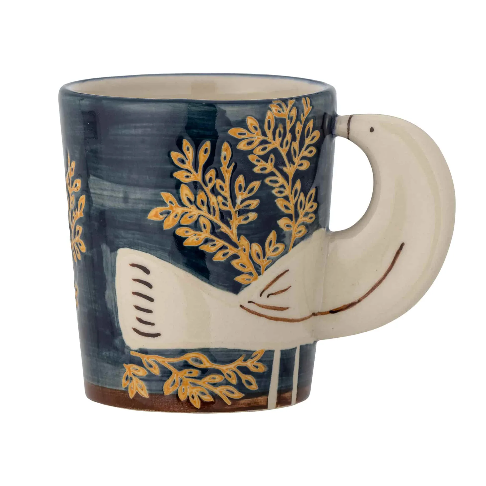 Hezha Blue Mug with Bird, 8cm