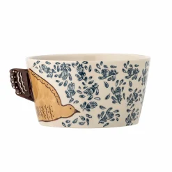 Hezha White Bowl with Bird, 13cm