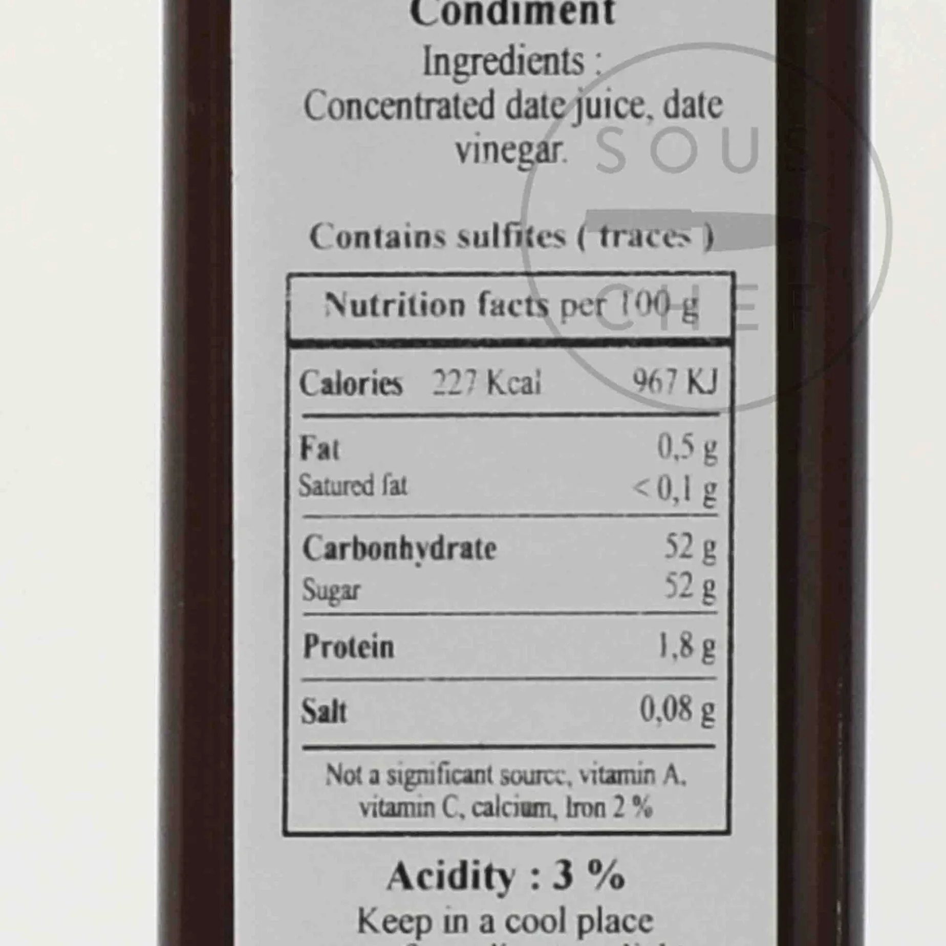 Huilerie Beaujolaise Sweet & Sour Date Vinegar, 250ml