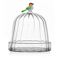 Ichendorf Milano Optic Bird Dish with Dome, 13x14cm