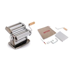 Imperia Black Gourmet Pasta Maker with Textured Rollers