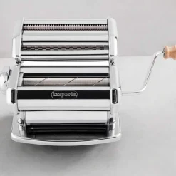 Imperia Chrome Gourmet Pasta Maker with Textured Rollers