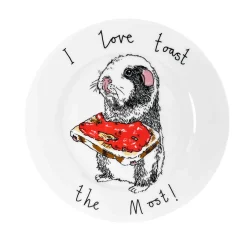 Jimbob Art I Love Toast The Most Side Plate, 20cm