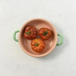 Kapka x Sous Chef Colourblock Enamel Frying Pan, 16cm, Green & Pink