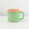 Kapka x Sous Chef Colourblock Enamel Mug, Green & Pink, 350ml