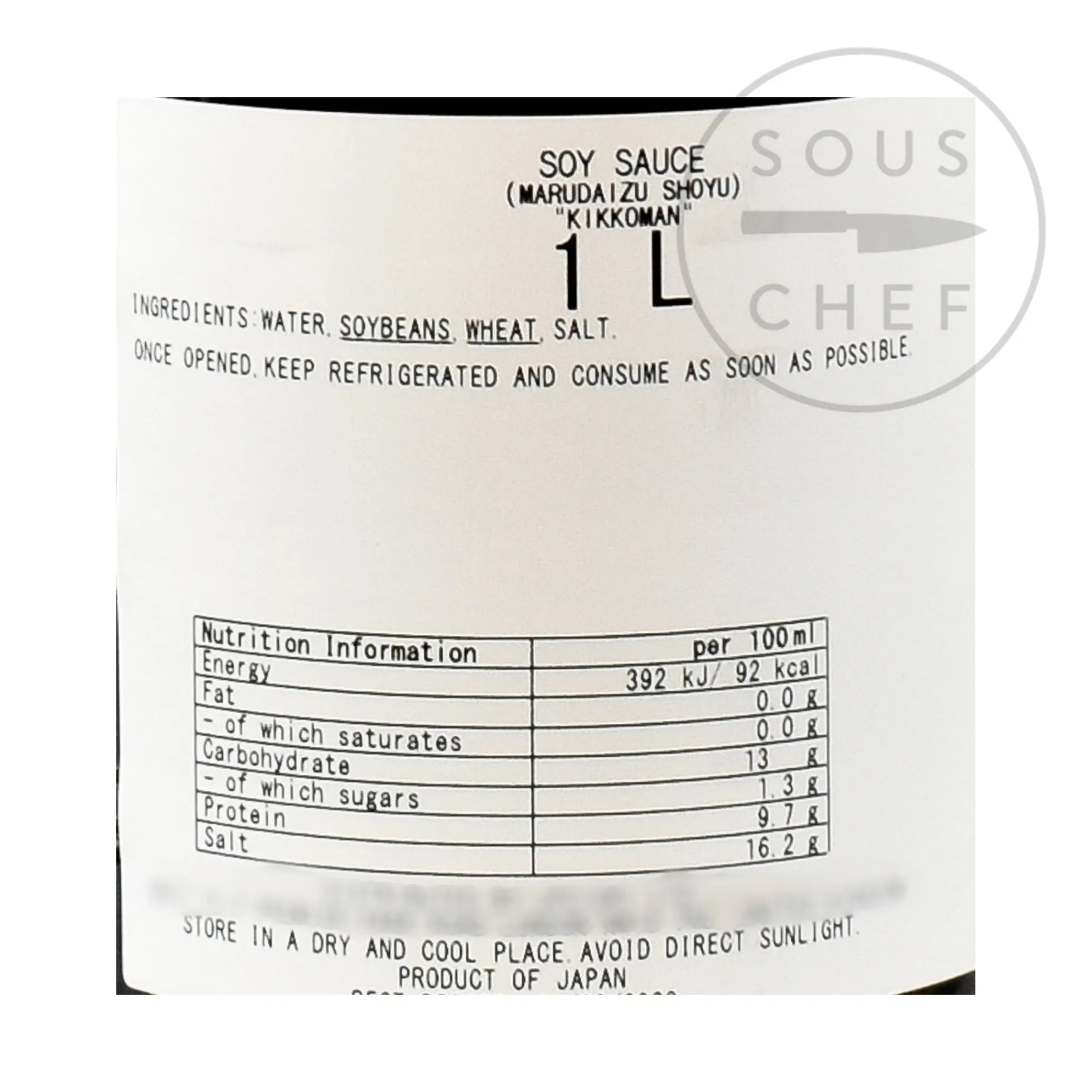 Kikkoman Traditionally Brewed Marudaizu Shoyu Soy Sauce 1l