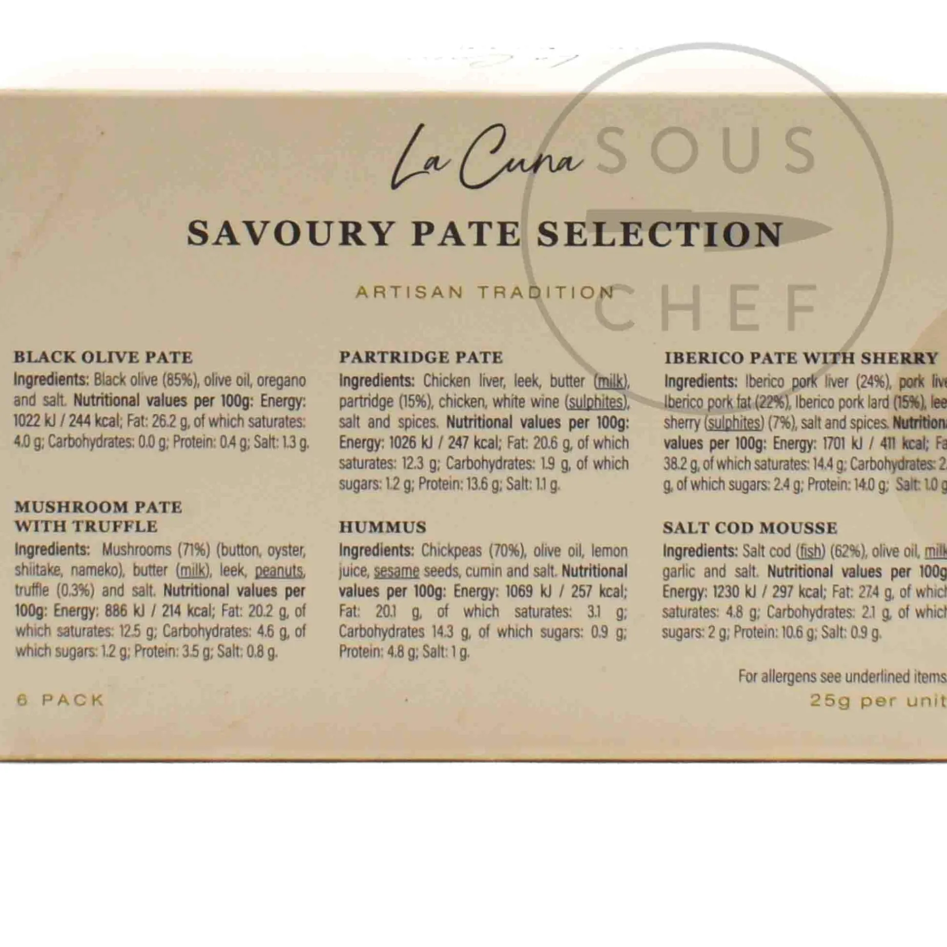 La Cuna Savoury Pate Selection, 6x25g