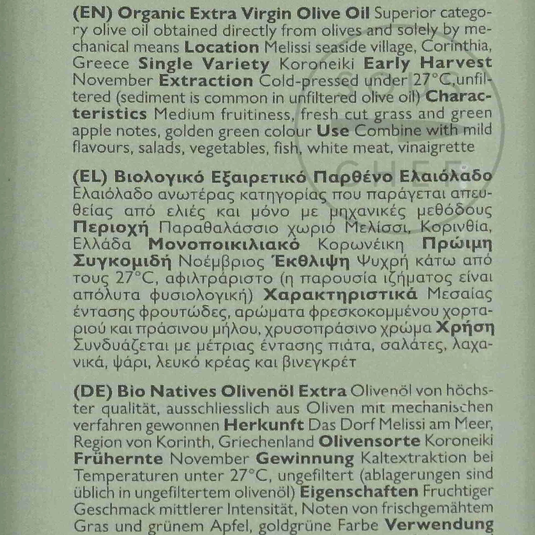 Ladolea Organic Greek Koroneiki Medium Extra Virgin Olive Oil Tin, 500ml