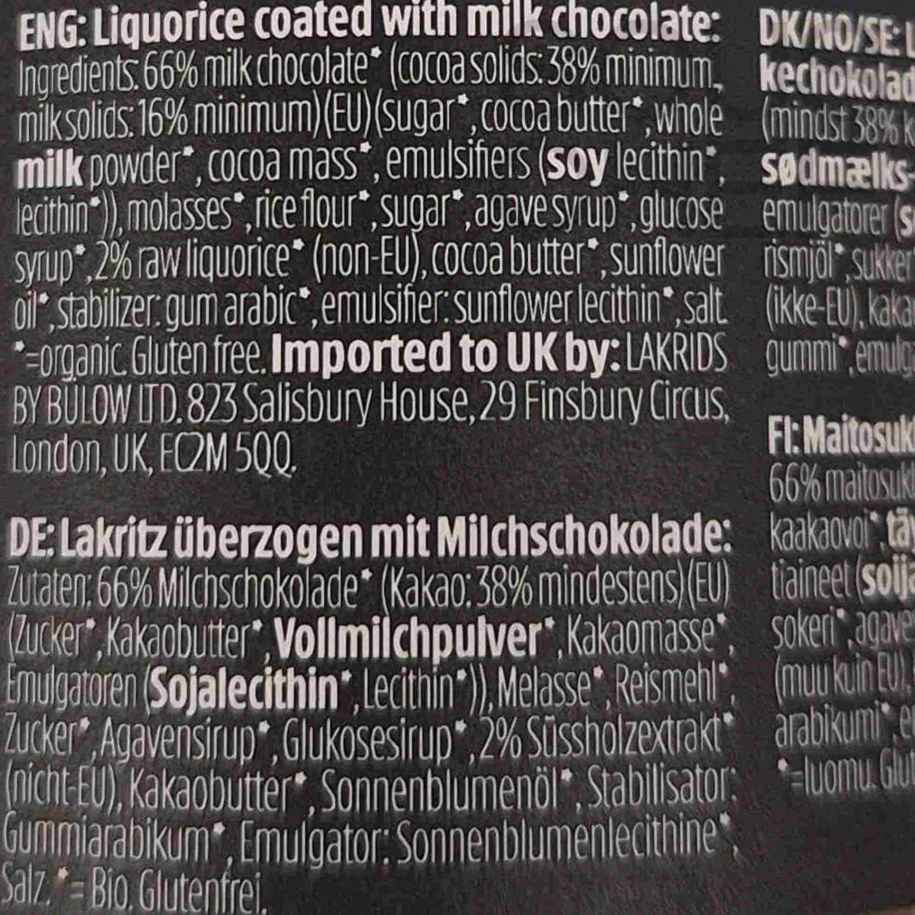 Lakrids Organic Slow Crafted Chocolate Liquorice, 265g