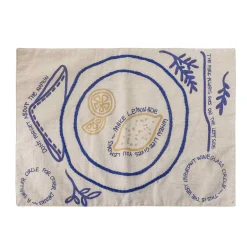 Lemon Embroidered Place Mat, 48cm