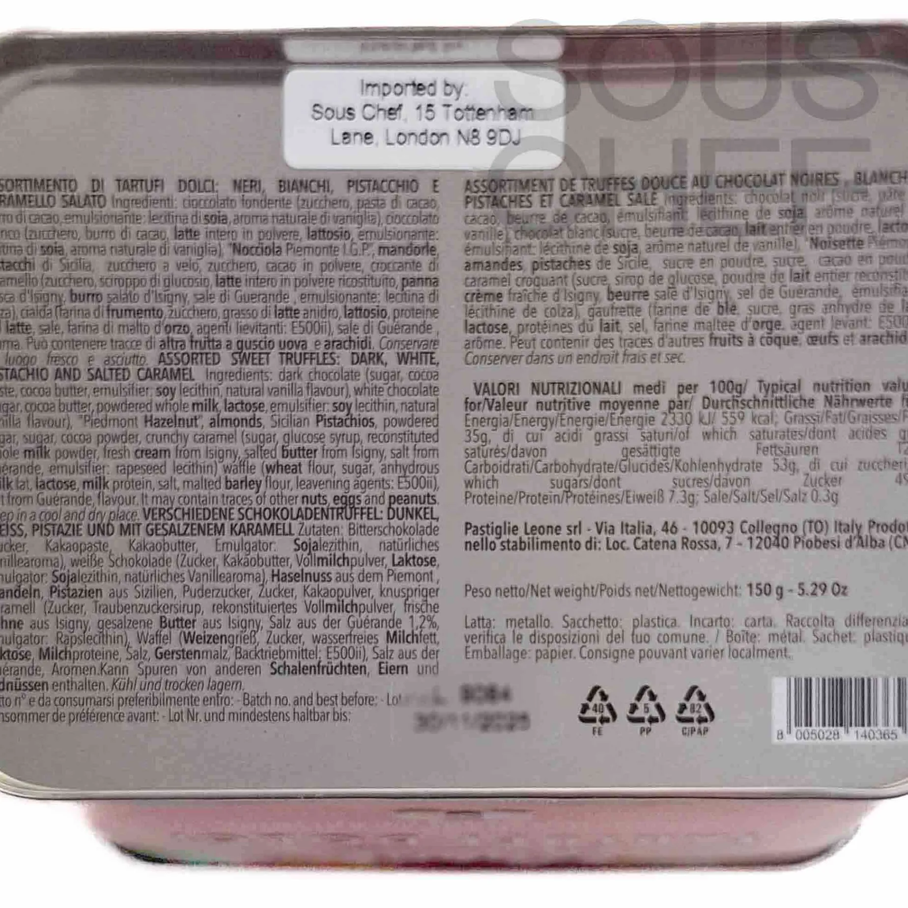 Leone Truffle Selection in Gift Tin, 150g