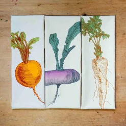 Lottie Day Gift Box Set of 3 Mixed Veg Tea Towel