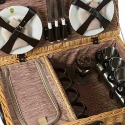 Louvre Natural Picnic Basket, 6 Person