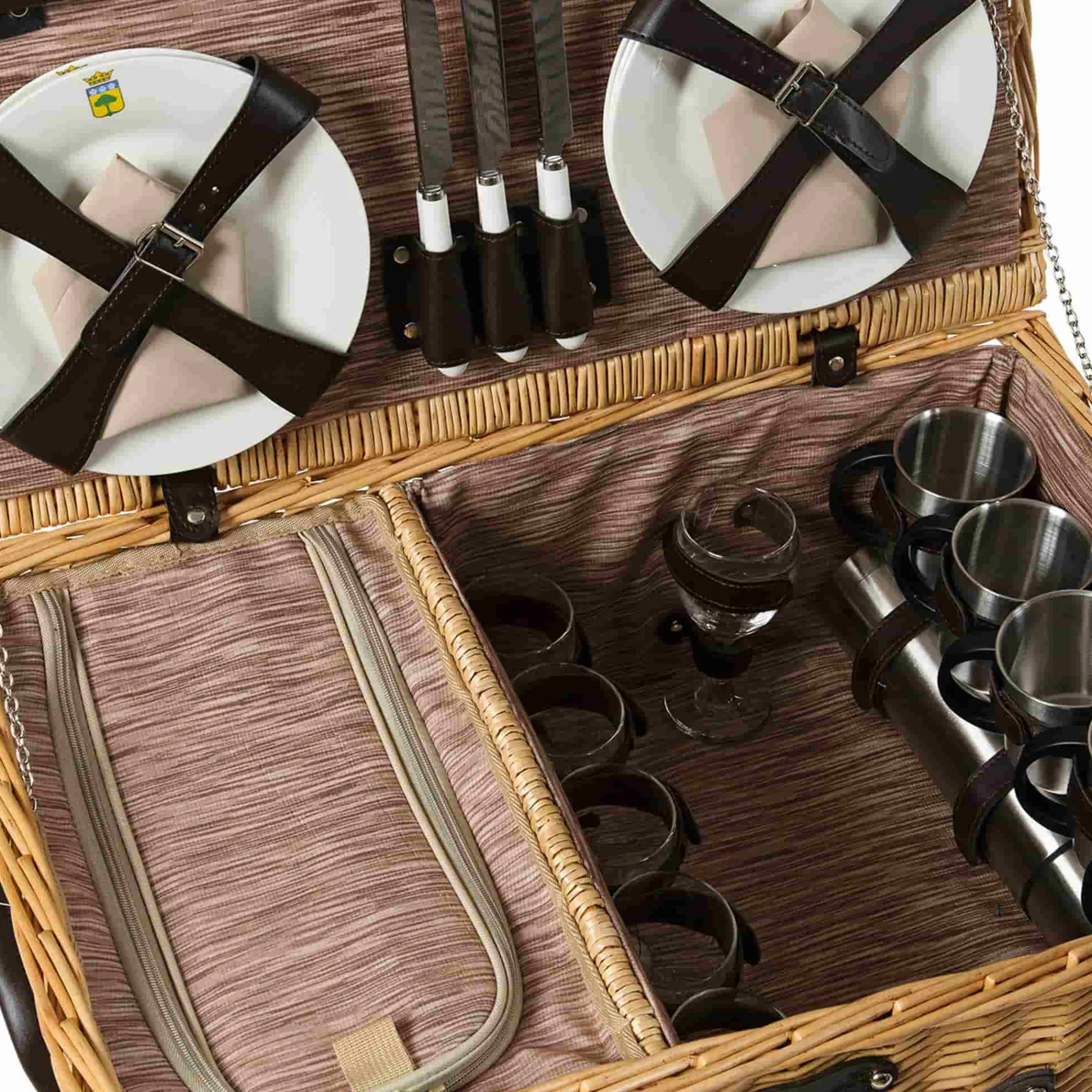 Louvre Natural Picnic Basket, 6 Person