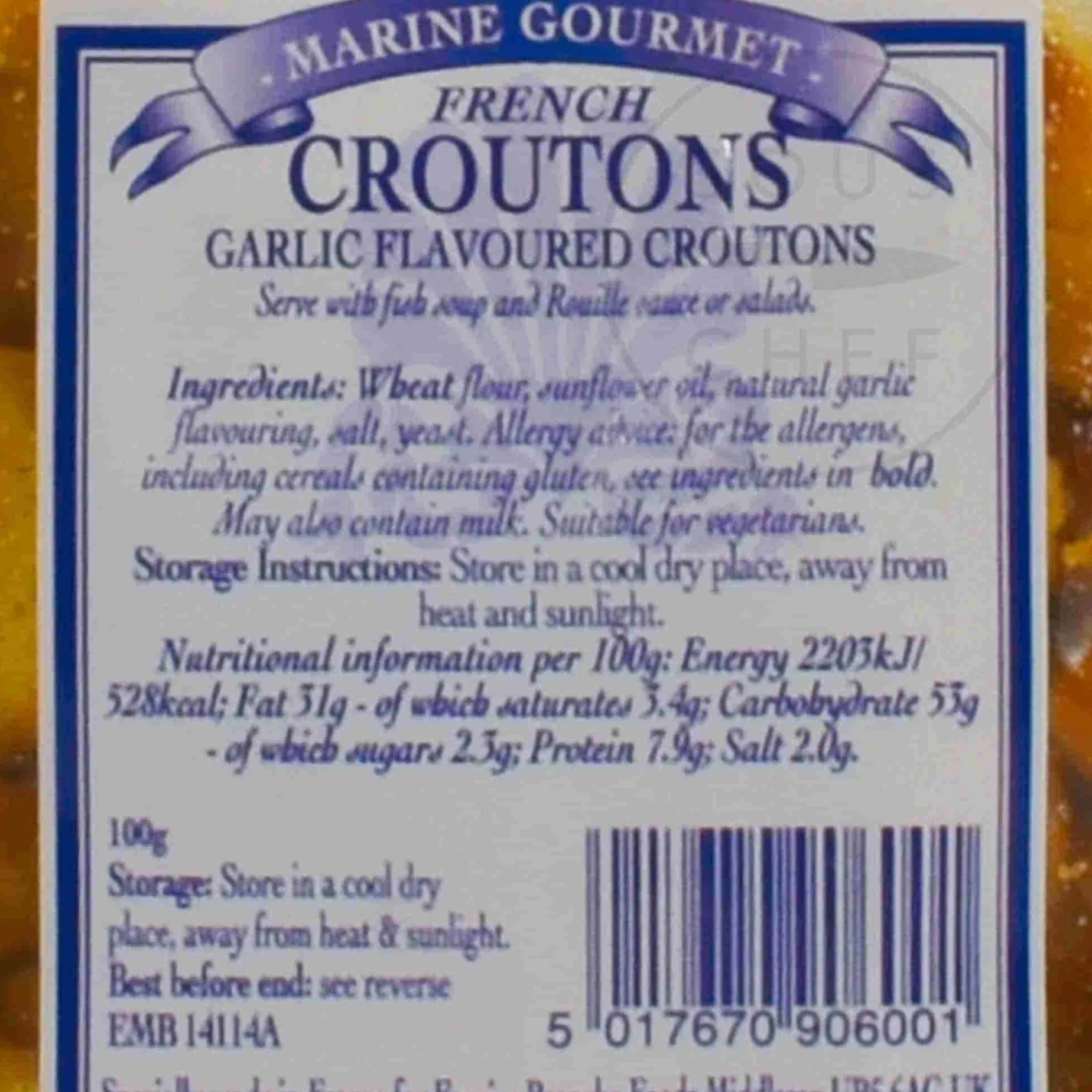 Marine Gourmet Garlic Croutons, 100g
