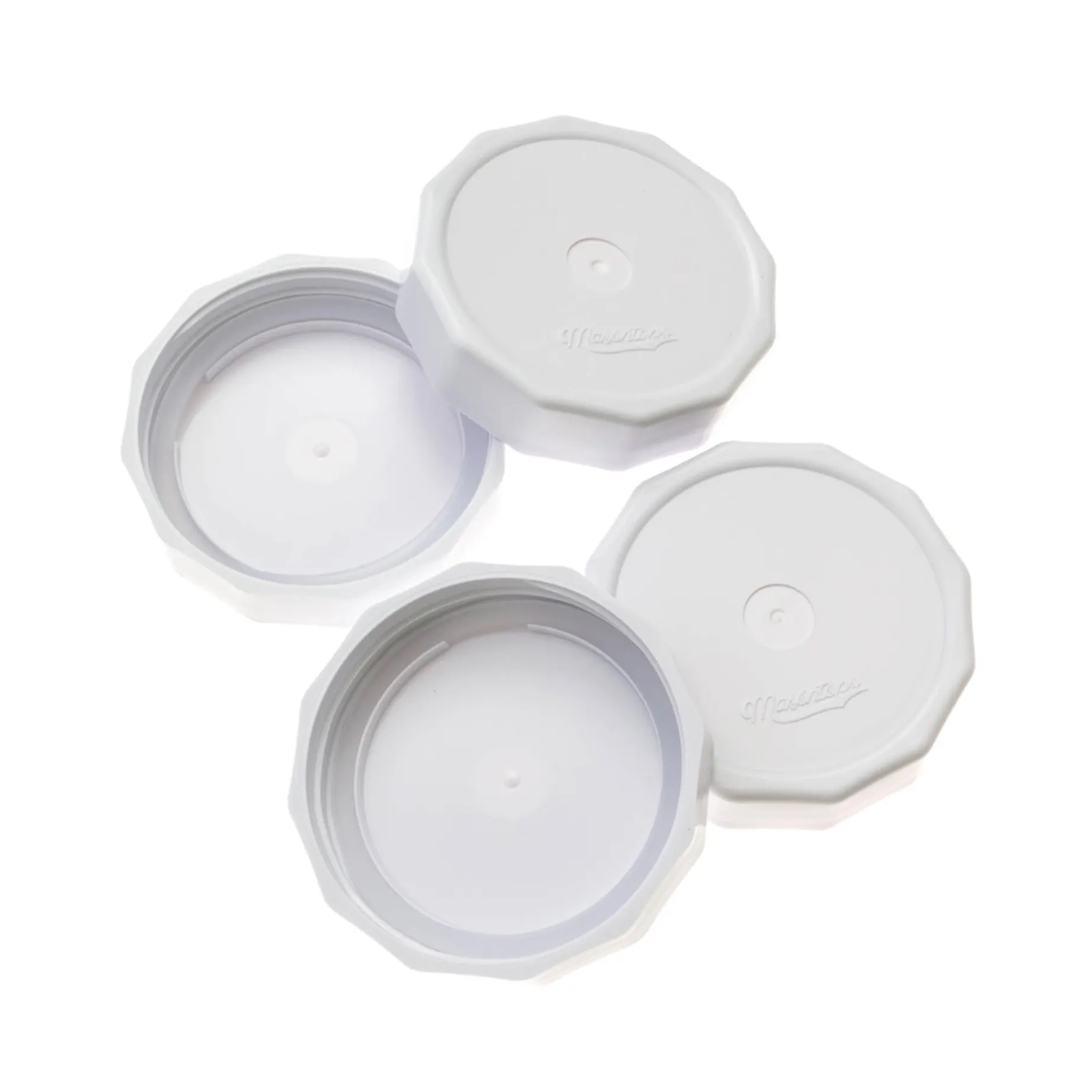 Masontops Wide Mouth Tough Tops, White Set of 4