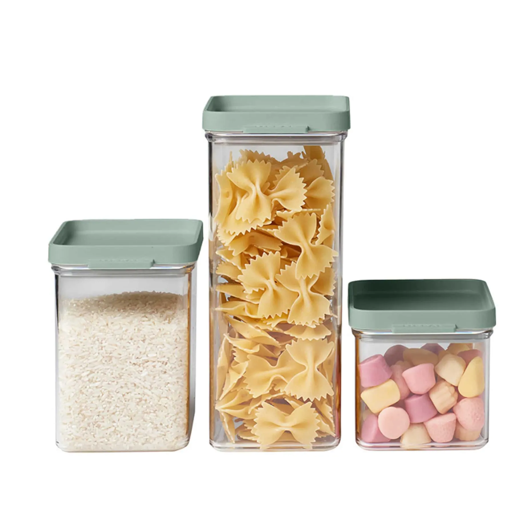 Mepal Omnia 3 Piece Set Food Storage Box, Nordic Sage