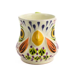 Mexican Hand Painted Rooster Mug with Green Detail