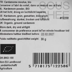 Mill & Mortar Organic Ground Green Cardamom, 30g