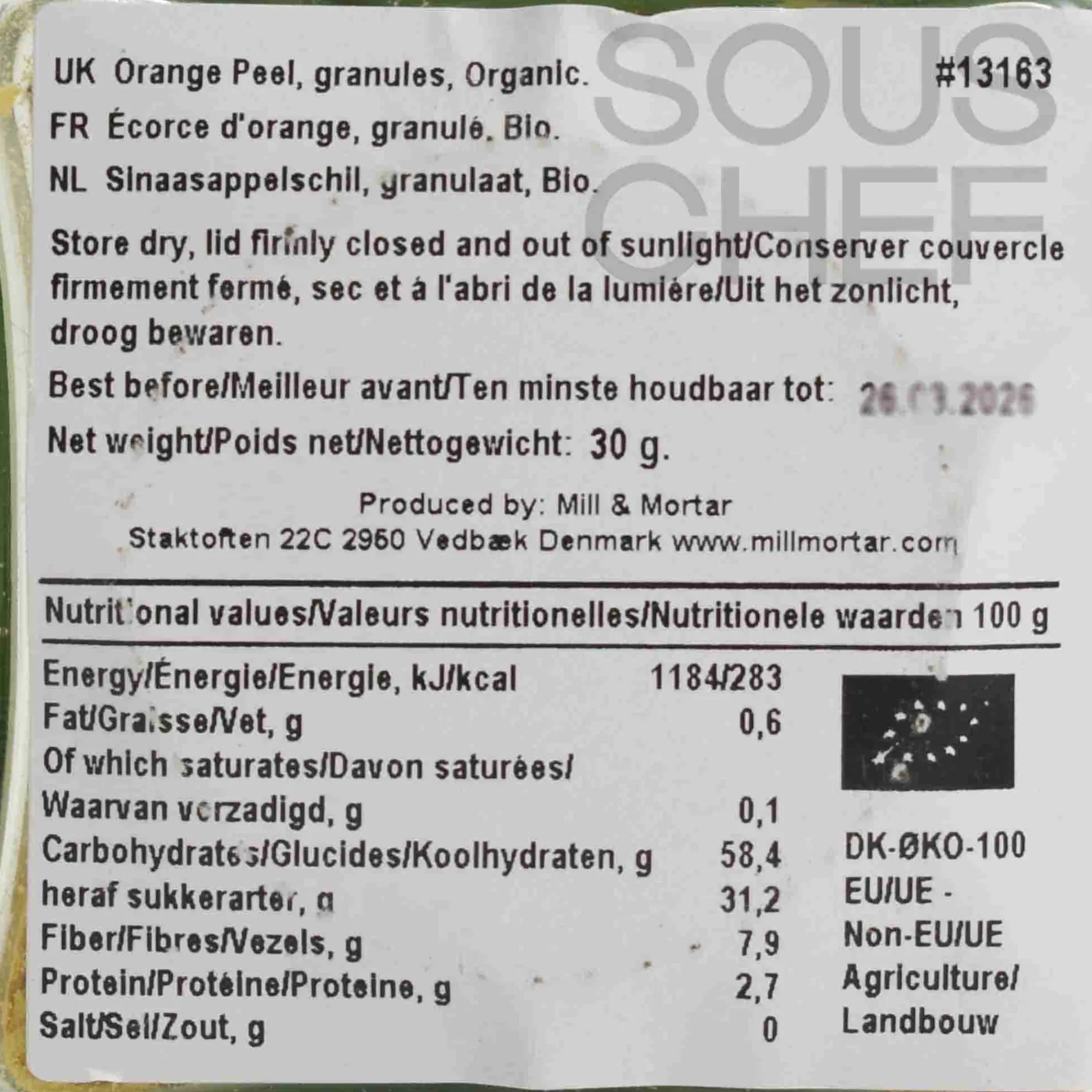 Mill & Mortar Organic Orange Peel, 30g