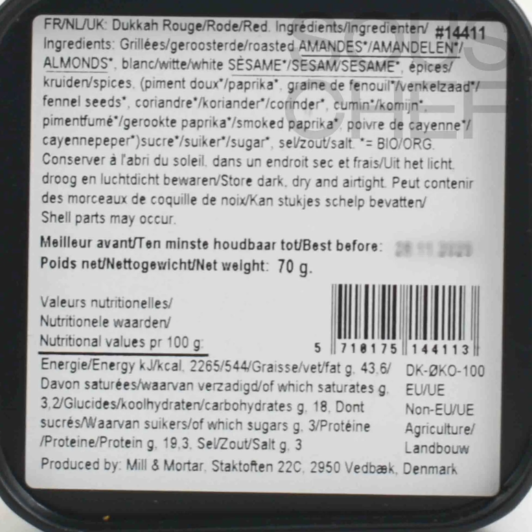 Mill & Mortar Organic Red Dukkah, 70g