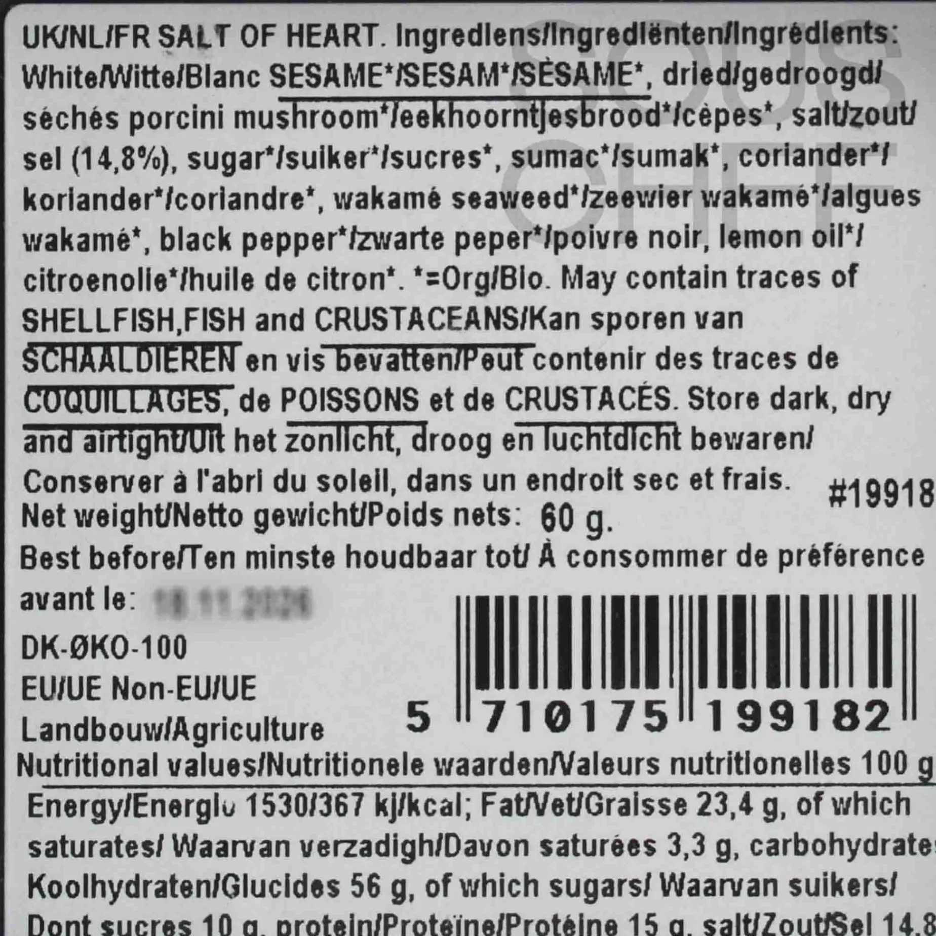 Mill & Mortar Organic Salt of Hearts, 60g