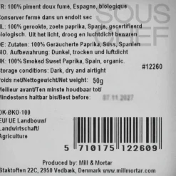 Mill & Mortar Organic Smoked Sweet Paprika, 50g