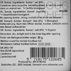 Mill & Mortar Organic Sumac, 50g