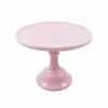 Mosser Glass Pink Milk Glass Cake Stand 10"