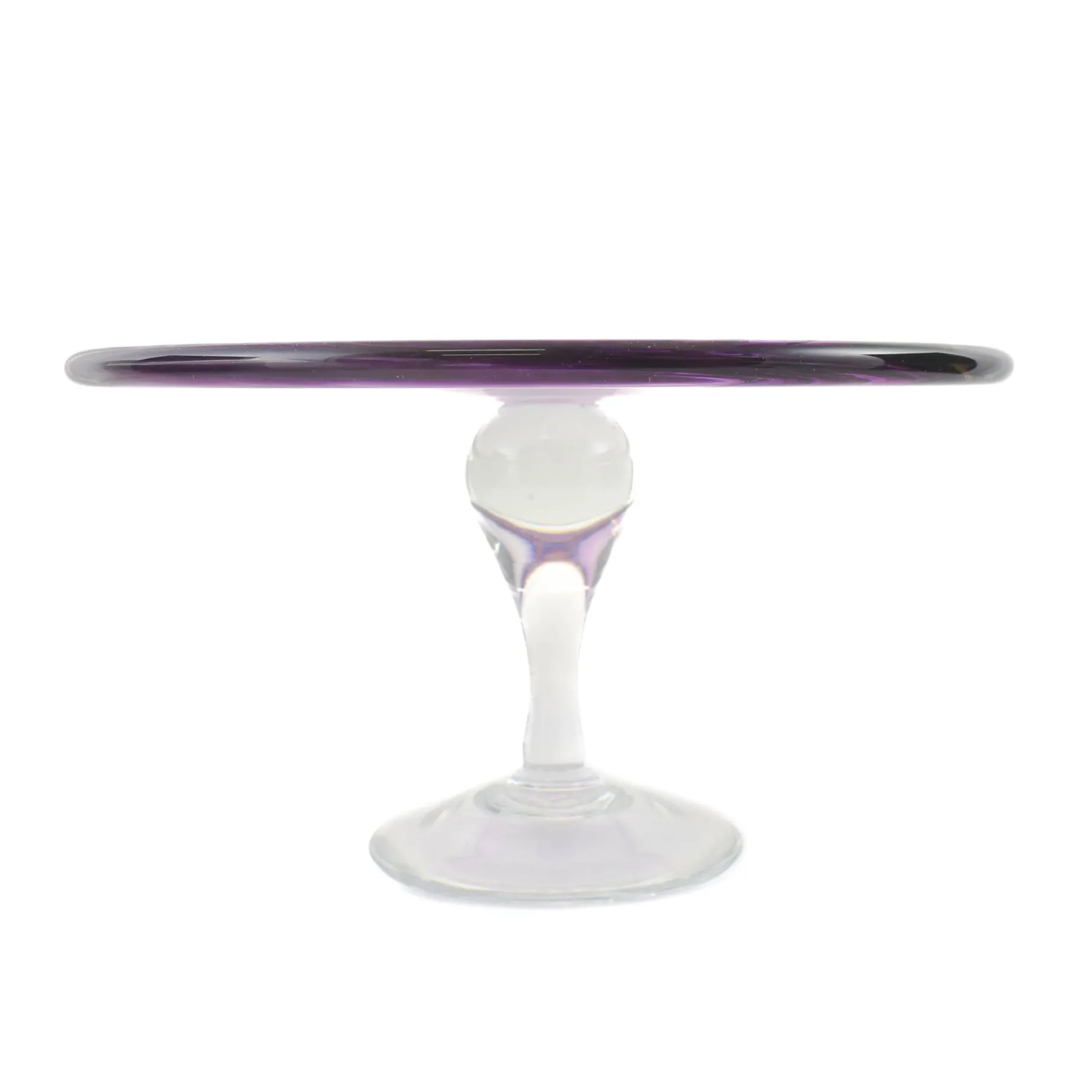 Murano Glass Amethyst Cake Stand, 25cm