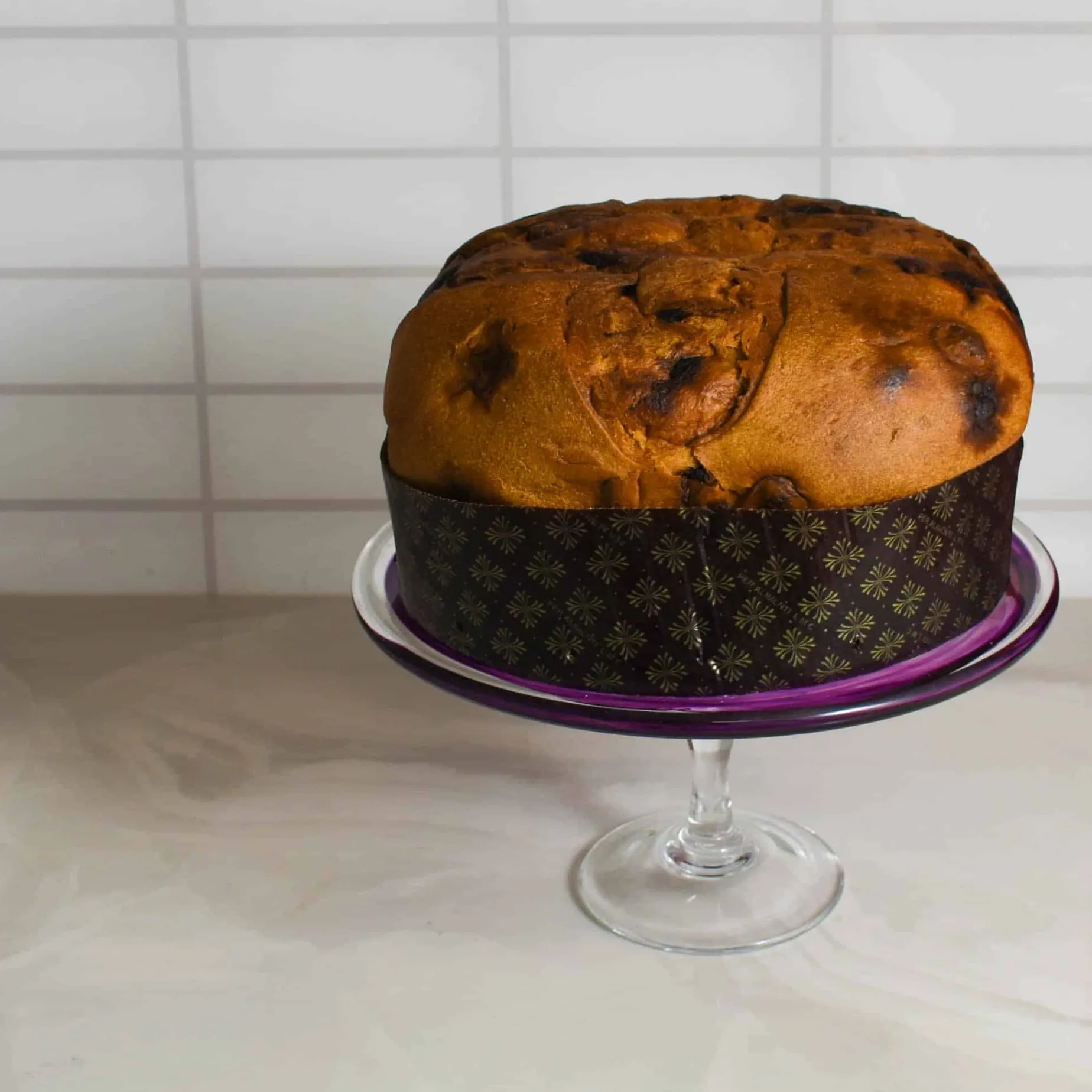 Murano Glass Amethyst Cake Stand, 25cm