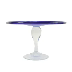 Murano Glass Blue Cake Stand, 25cm