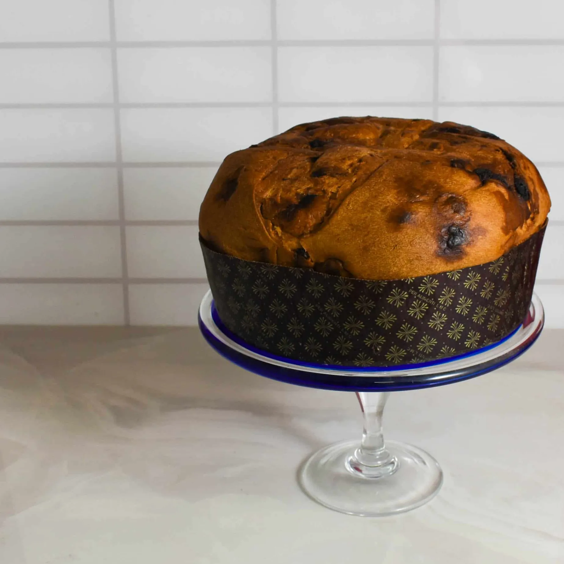 Murano Glass Blue Cake Stand, 25cm