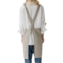 Natural Crossback Linen Apron