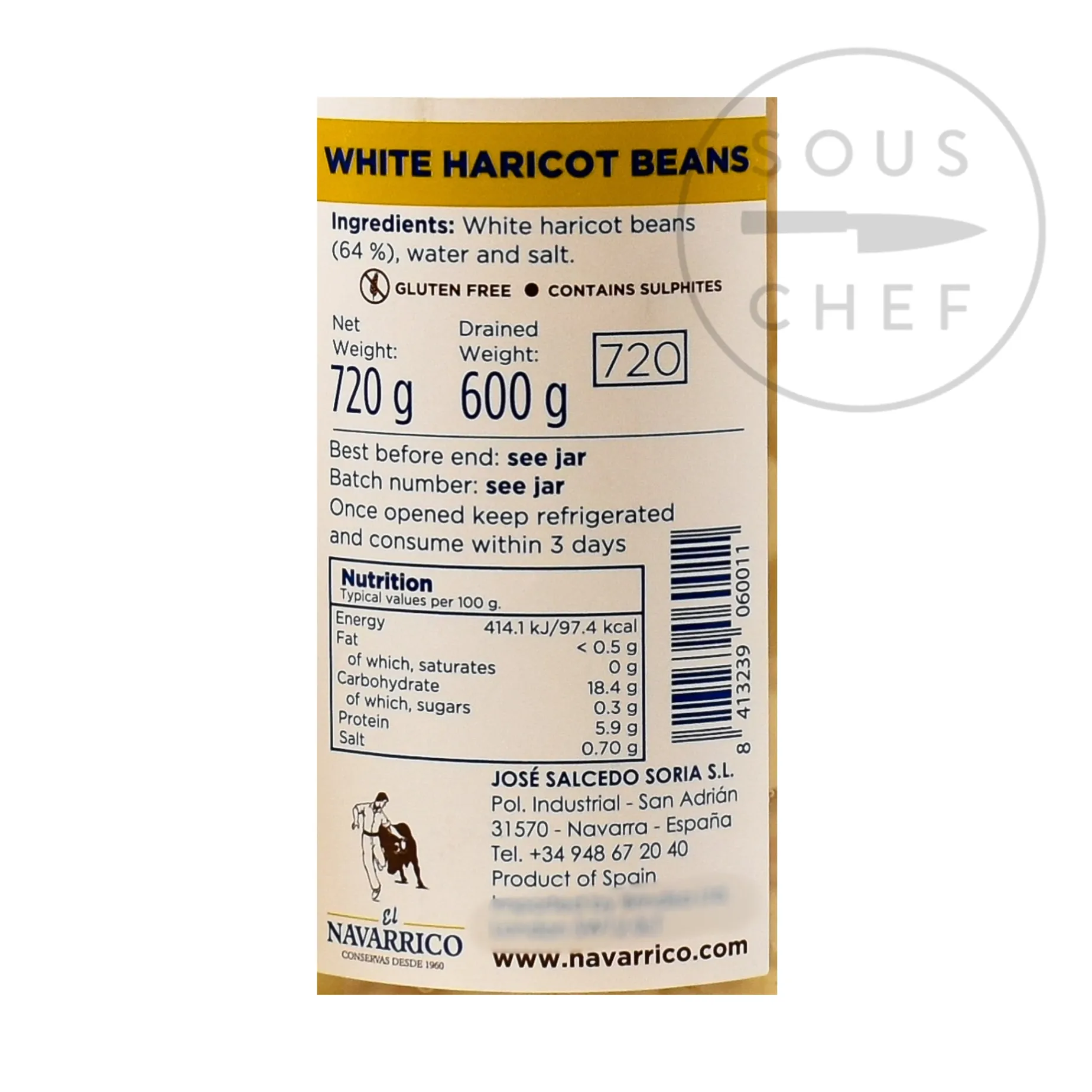 Navarrico Alubias - Haricot Beans, 720g