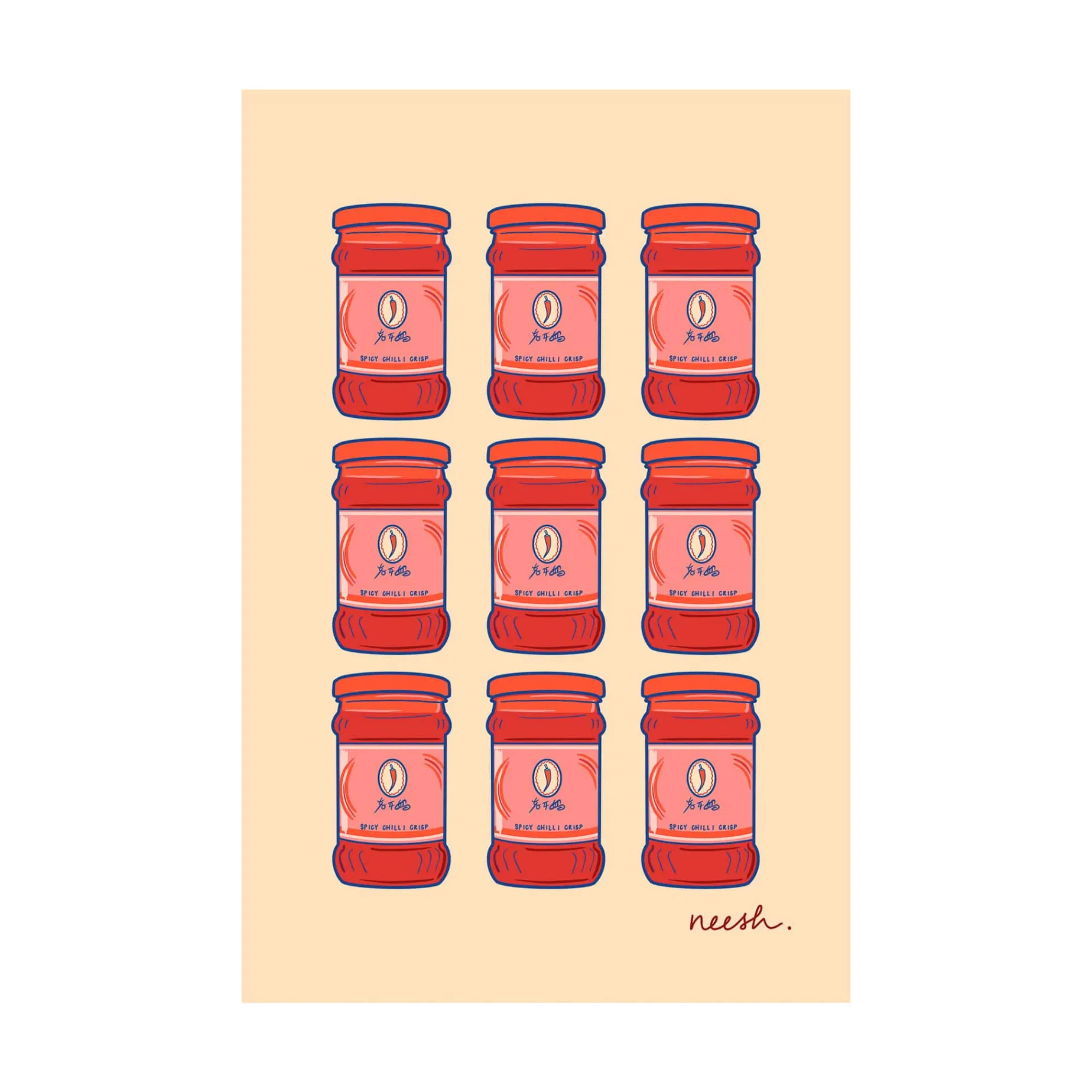 Neesh Home Chilli Crisp Tea Towel