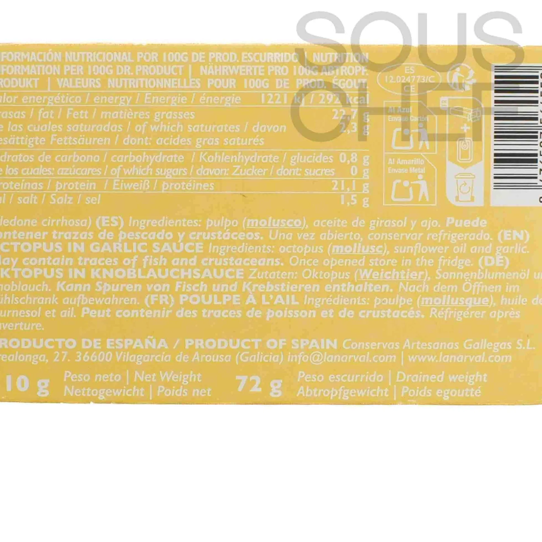 Octopus with Garlic, 110g