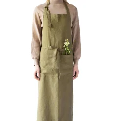 Olive Chef Linen Apron