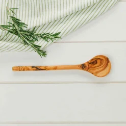 Olive Wood Round Spoon, 30cm