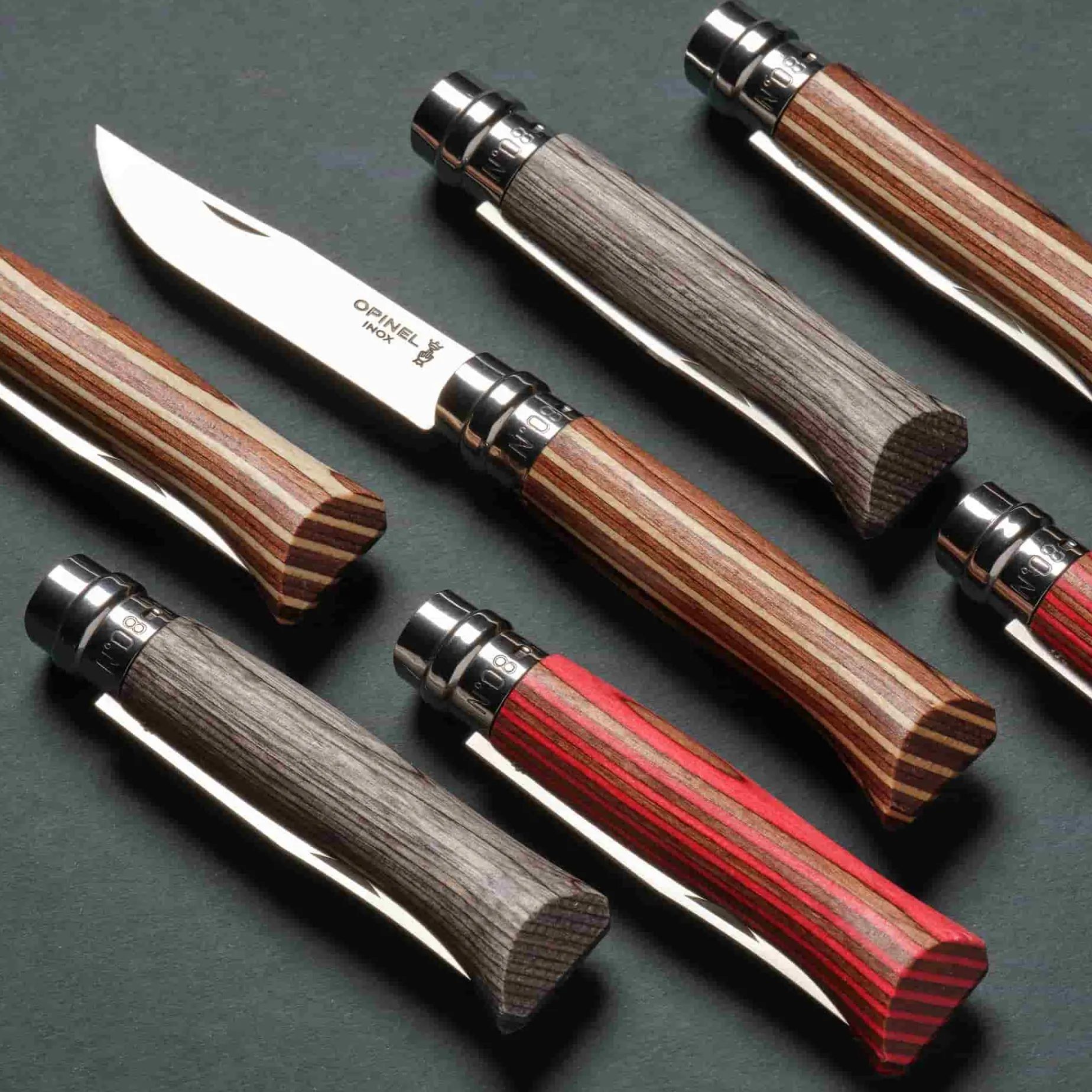 Opinel Brown Birch Sandvik Folding Knife